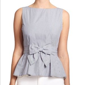 Kate Spade Striped Peplum Top